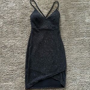 dark/navy blue sparkly homecoming dress